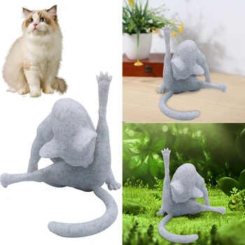 No Shame macskaszobor | Vicces macska figura újdonság macska szobor dekoratív a nappaliban hálószoba dekoráció